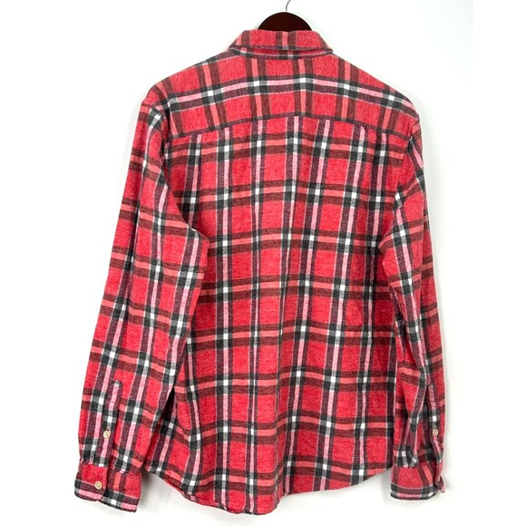 Lucky Brand Shirt Mens Sz L Red Plaid Flannel Classic Fit Button Up 1108H4 - Picture 6 of 11